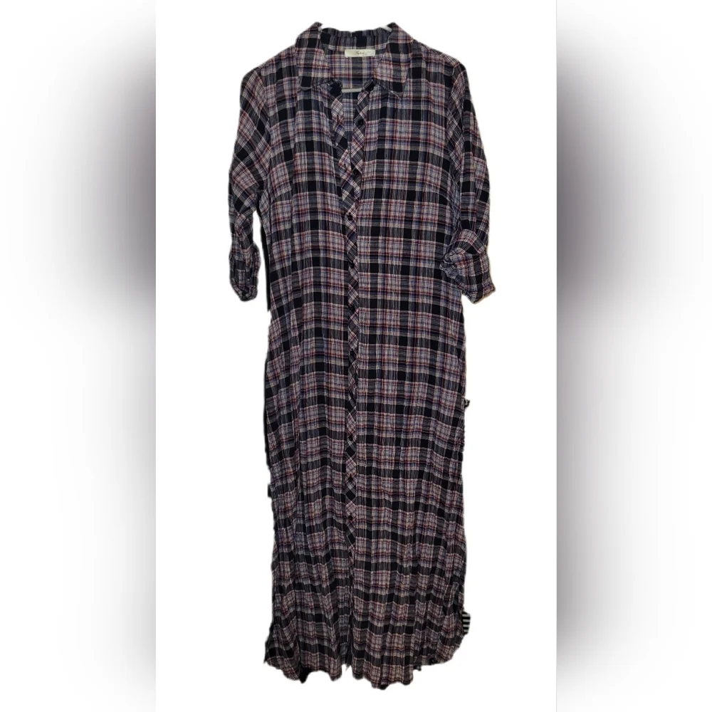 Plaid Maxi Shirt Dress - Picture 2 of 6